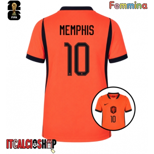 Paesi Bassi Memphis Depay #10 Prima Maglia Femmina Mondiali 2026 Manica Corta